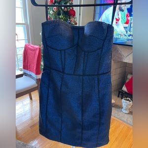 Worn once. Perfect condition. XS-S size. Navy blue and shiny fabric. Party dress